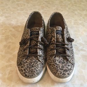 Leopard print Sperry No-Tie Sneakers